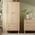 Akio 2 Door 2 Drawer Wardrobe Pine | Bedroom Storage Furniture Wardrobe