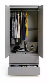 Jenson 2 Door 2 Drawer Wardrobe - Gloss Grey (B GRADE)