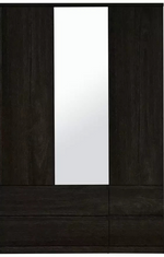 Jenson 3 Door 4 Drawer Mirror Wardrobe - Black (B Grade)