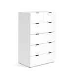 Home Zeke 6 Drawer Tallboy - White | Vertical Storage Space