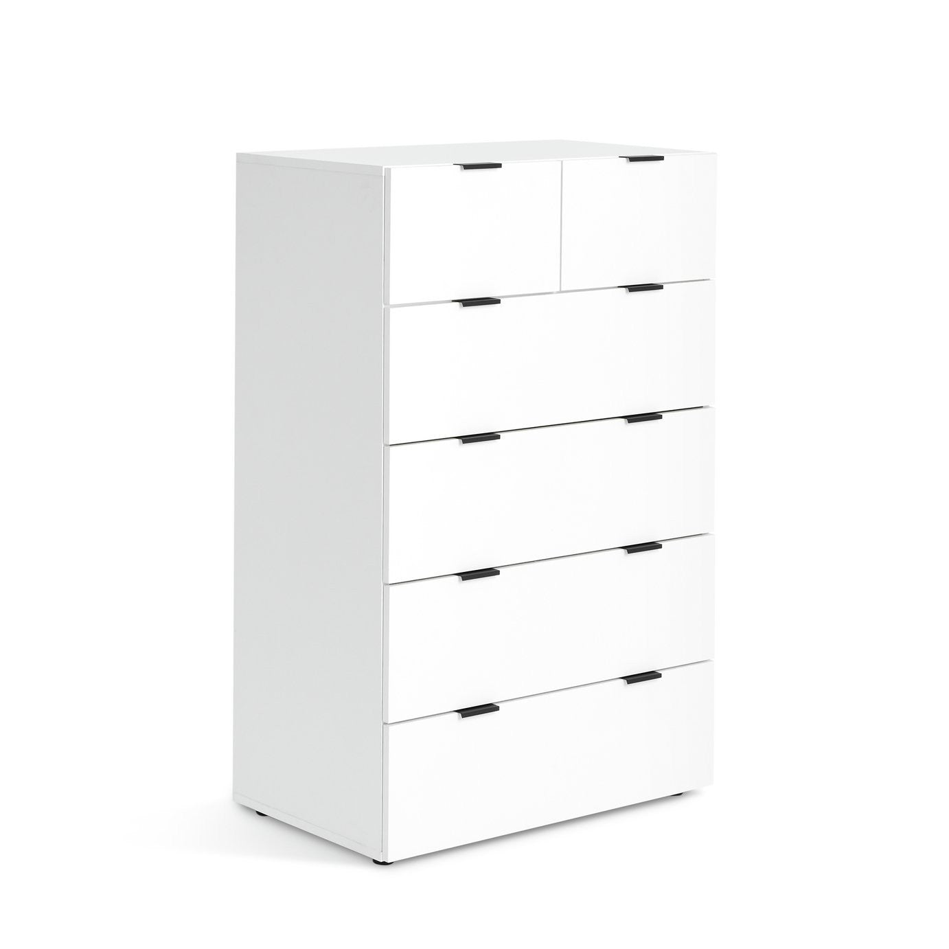 Home Zeke 6 Drawer Tallboy - White | Vertical Storage Space