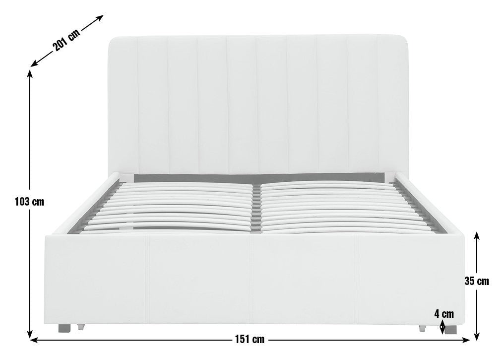 Home Pandora Double Drawer Storage Bed Frame - Cream | Stylish Bedroom Refresh