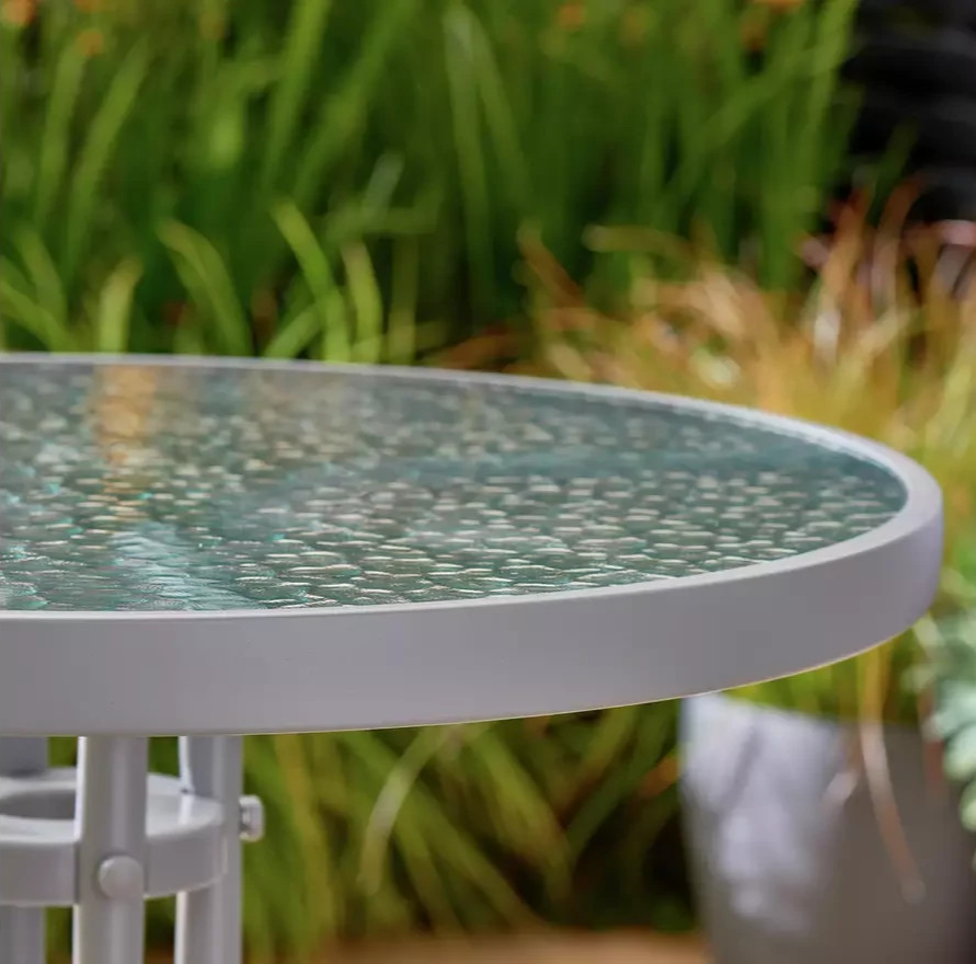 Home 2 Seater Rattan Effect Garden Bistro Set - Grey