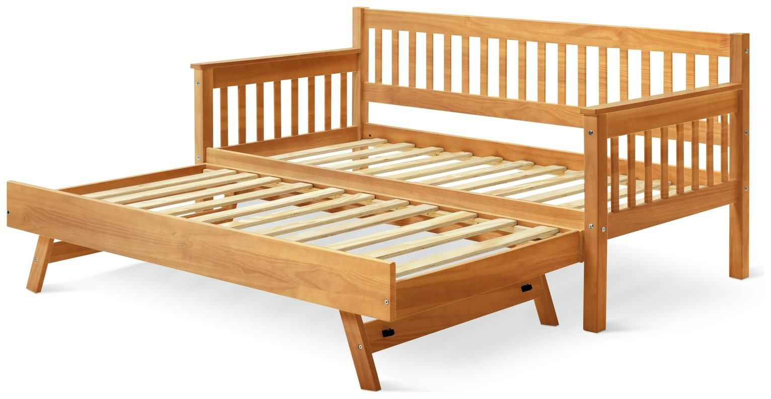 Home Aspley Trundle Day Bed - Oak Effect | Guest bed with trundle