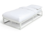 Platform Single Metal Bed Frame - White