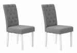 Home Pair of Tweed Fabric Dining Chairs Grey | Modern Kitchen Dining Chair Set