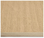 Herringbone Neutral Boarder Jute Rug - 230x160cm