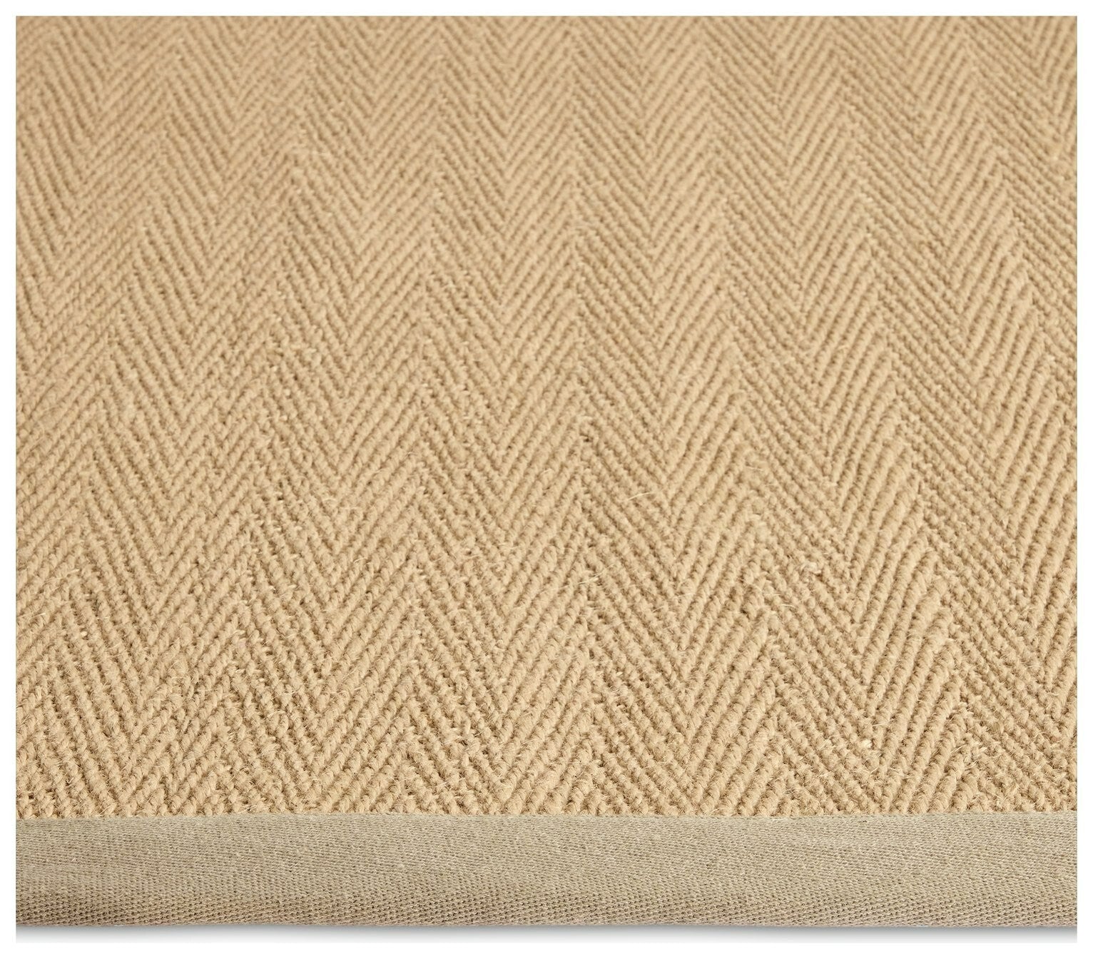 Herringbone Neutral Boarder Jute Rug - 230x160cm