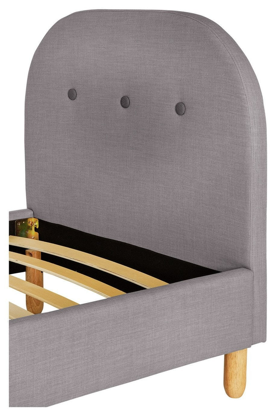 Elin Single Fabric Bed Frame - Light Grey | Calm Neutral Aesthetic