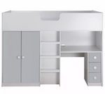 Jackson High Sleeper Bed Frame - White and Grey (B GRADE)