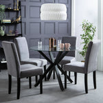 Midback Pair of Velvet Dining Chair - Grey | Soft Upholstered Comfort