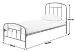 Home Pippa Single Metal Bed Frame - Dark Grey | Durable Sleeping Solution
