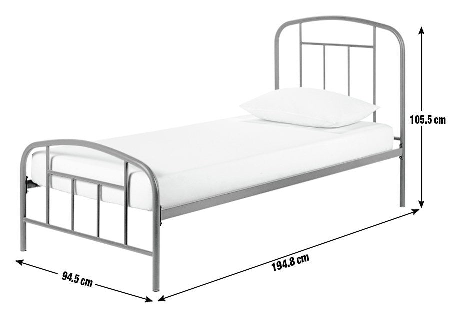 Home Pippa Single Metal Bed Frame - Dark Grey | Durable Sleeping Solution