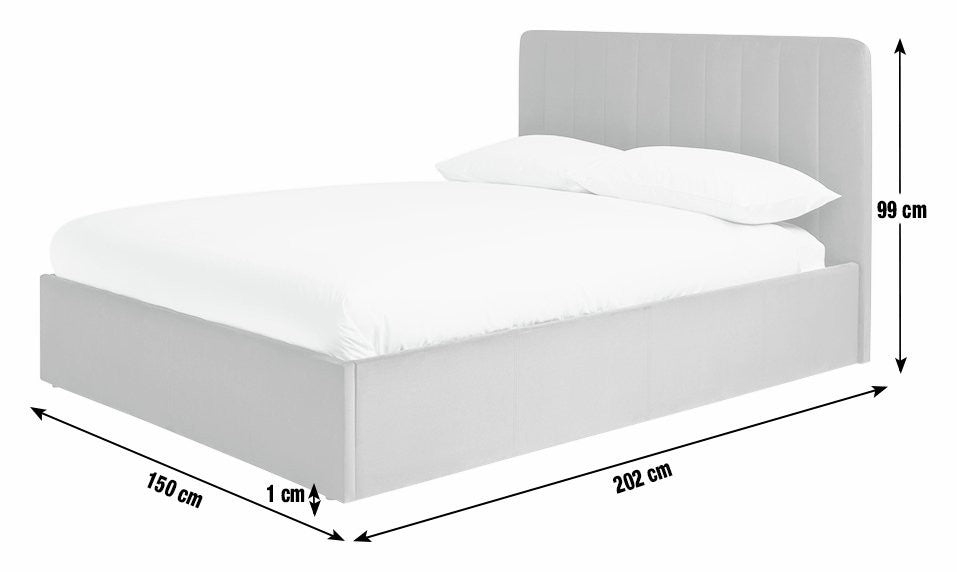 Home Pandora Double End Lift Ottoman Bed - Cream | Lift-up storage bed