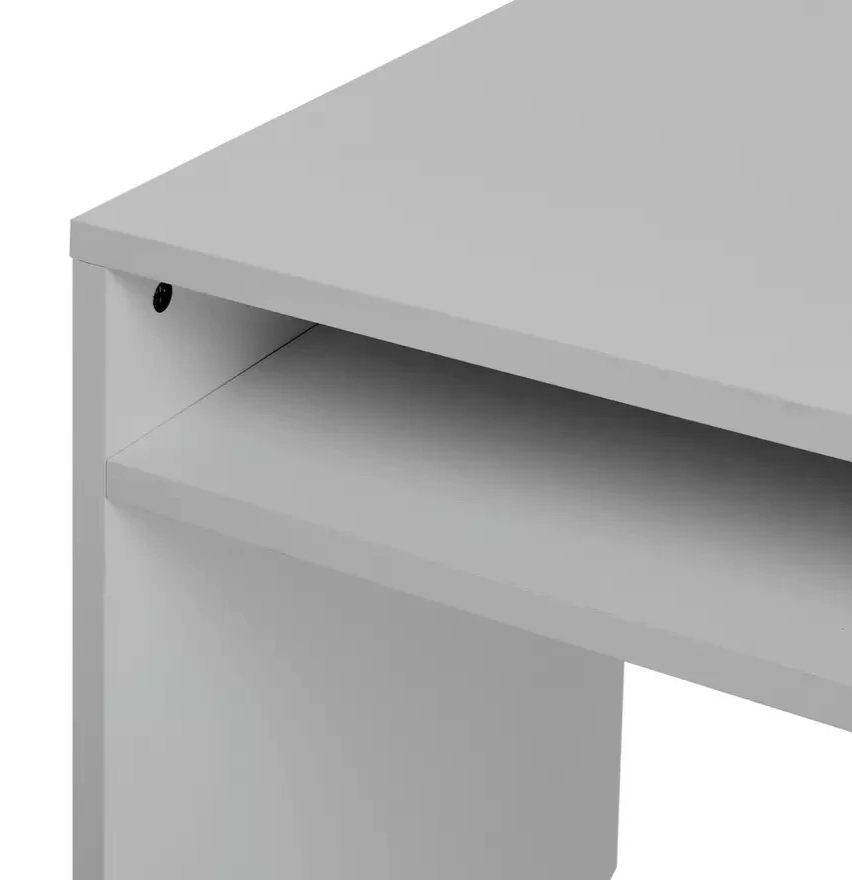 Home Pepper 2 Drawer Large Office Desk - Grey | Modern Computer Workstation