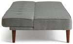 Odeon Fabric 2 Seater Clic Clac Sofa Bed - Grey | Stylish Fold Out Futon Couch