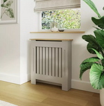 GFW Longslow Small Radiator Cover Grey & Oak | Modern Radiator Cabinet Furniture
