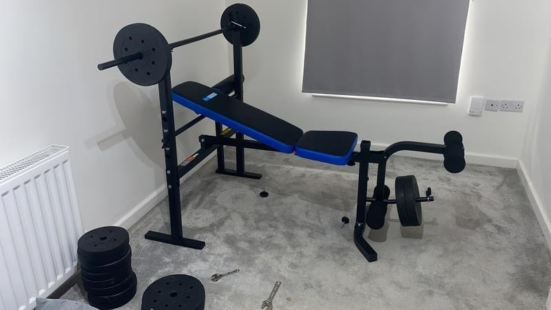 Pro Fitness Folding Workout Bench with 50kg Weight Package | Home Gym Training