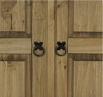 Home Puerto Rico 2 Door Wardrobe Dark Pine | Compact Bedroom Storage Furniture
