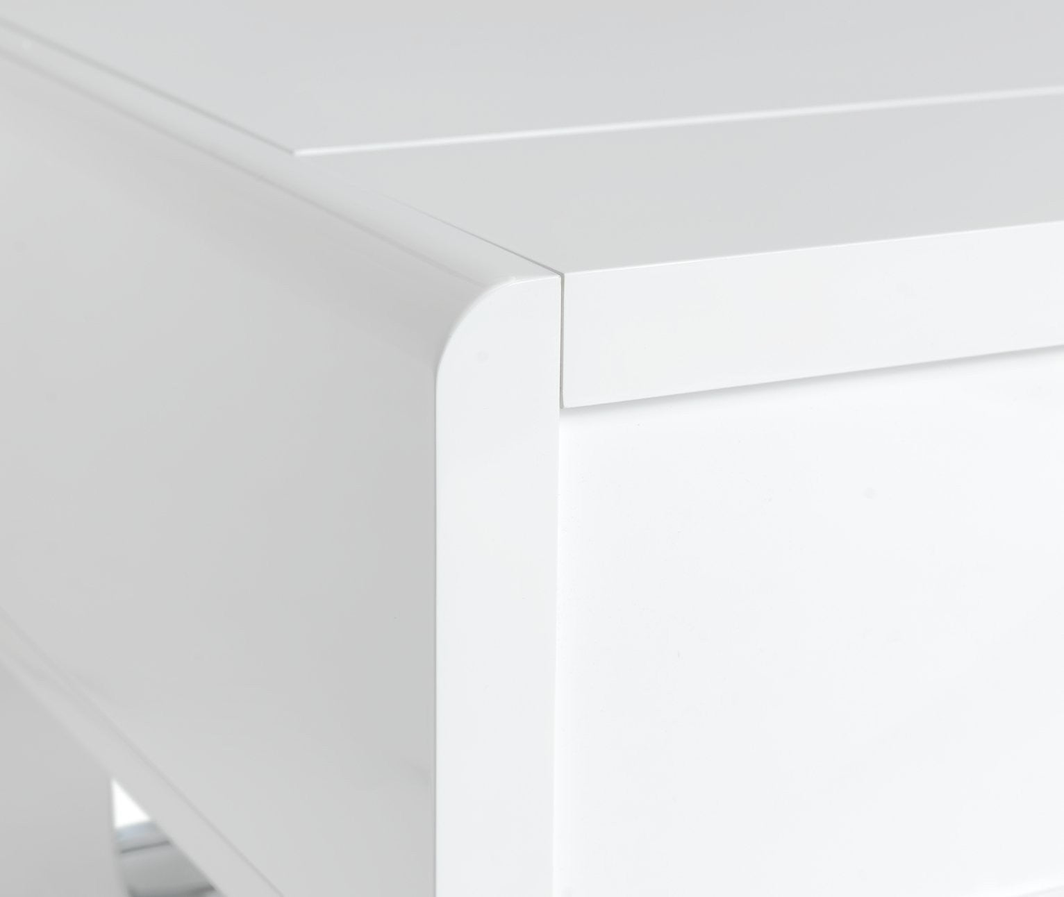 Home Sleigh Gloss Gas Lift Coffee Table - White | Practical Lift Mechanism