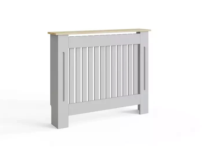 GFW Longslow Medium Radiator Cover Grey & Oak | Modern Radiator Cabinet Furnitur