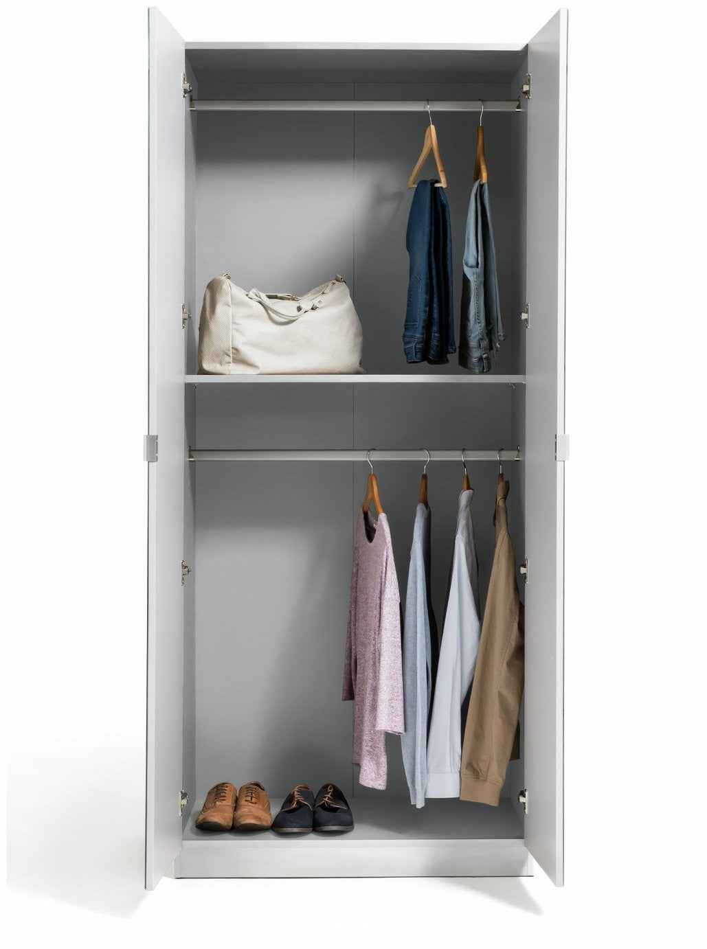 Munich 2 Door Mirror Wardrobe - White | 2 door mirror wardrobe