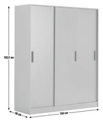 Home Nova 3 Door Sliding Wardrobe - White