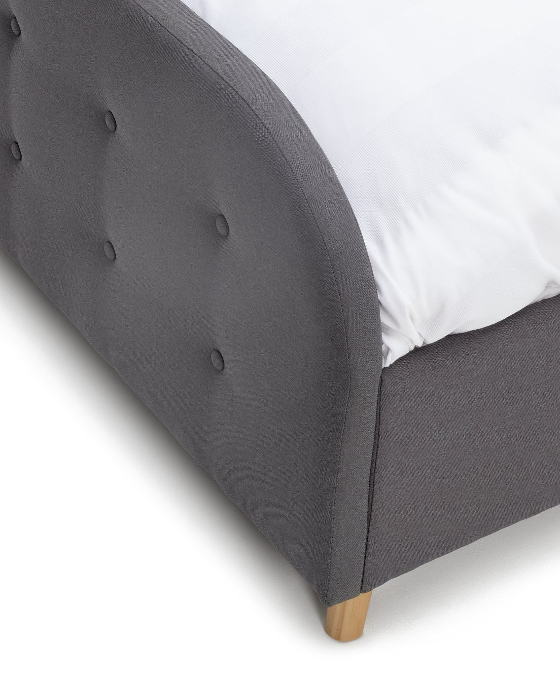 Ashby Ottoman Double Fabric Bed Frame - Grey | Soft Upholstered Comfort Bed