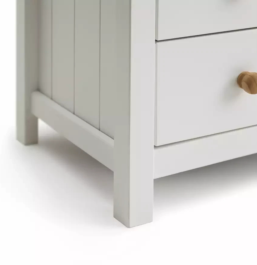 Home Scandinavia 10 Drawer Chest Pine & White | Bedroom Storage Chest of Drawers