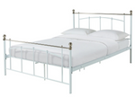 Yani Small Double Metal Bed Frame - White | Classic  Underbed Storge