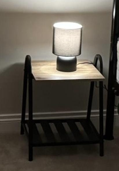 Turner Bedside Table Black | Bedroom Nightstand Storage Furniture