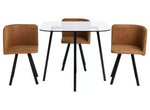 Elsie Black Dining Table & 4 Tan Chairs | Modern Dining Room Set Furniture