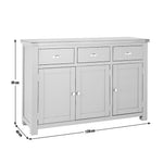 Home Kent 3 Door 3 Drawer Oak Sideboard - Natural | Elegant Living Storage