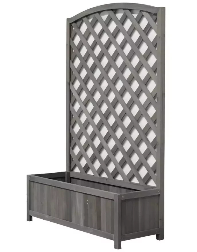 Lattice Wooden Garden Planter - Large | Outdoor Plant Pot Garden Decor