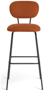 Ariana Pair of Fabric Counter Bar Stool - Copper