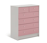 Home Kids Malibu 4+2 Chest of Drawers - Pink & White | bedroom storage for kids