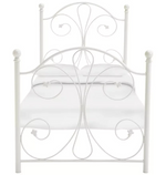 Home Marietta Single Metal Bed Frame White | Modern Bedroom Bed Frame Furniture