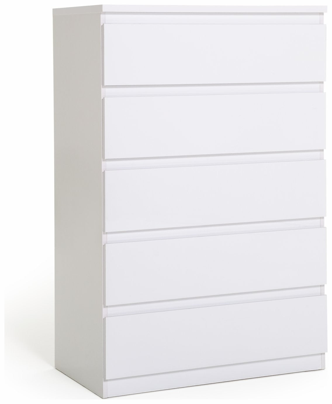 Jenson Gloss 5 Drawer Chest - White | Sleek Storage Solution