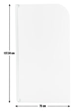 Half Frame Radius Bath Screen - Silver