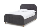 Ashby Ottoman Double Fabric Bed Frame - Grey | Soft Upholstered Comfort Bed