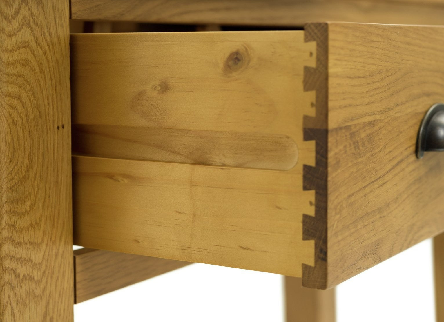 Home Kent 2 Drawer Oak Console Table - Natural | Warm Wooden Appeal