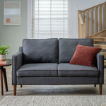 Home Knox Fabric 2 Seater Sofa Charcoal | Compact Living Room Couch Armchair