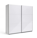 Holsted 200cm Sliding Wardrobe White Gloss | Bedroom Storage Furniture Unit
