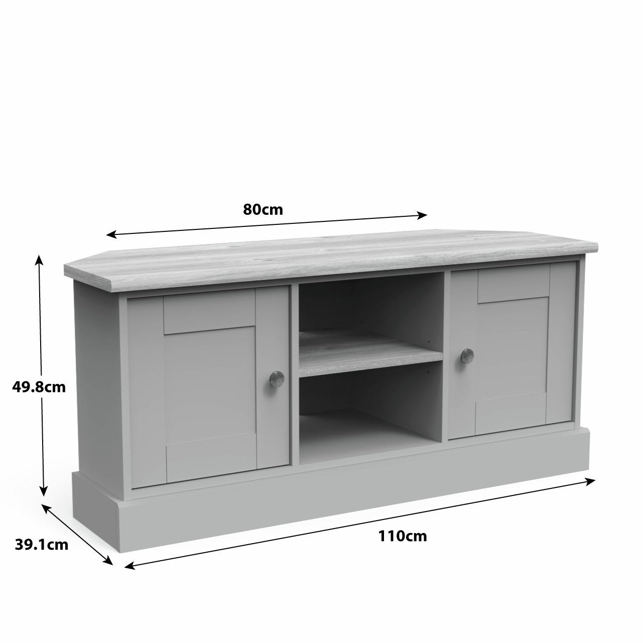 Home Winchester 2 Door Corner TV Unit - Green | Stylish Media Storage