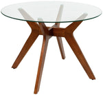 Zela Glass 4 Seater Dining Table - Walnut | Chic Mealtime Setup
