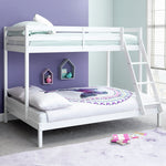 Home Kaycie Triple Bunk Bed Frame - White | Multi Level Sleeping Setup
