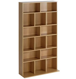 Wide CD and DVD Unit - Oak Effect | Oak Media Storage Shelf Rack for CDs & DVDs