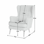 Callie Fabric Wingback Chair - Natural Stripe | Elegant Living Room Style