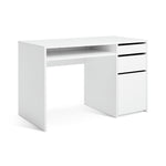 Home Pepper 2 Drawer Pedestal Office Desk - White | Modern Computer Workstation