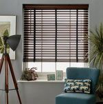 Wooden Brown 50mm Slat Venetian Blind 90cm | Window Privacy Blind Home